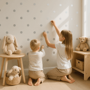 NÁLEPKY NA STENU BODKY STRIEBORNÉ – Obrázok 4