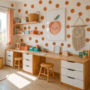 NÁLEPKY NA STENU BODKY MEDENÉ